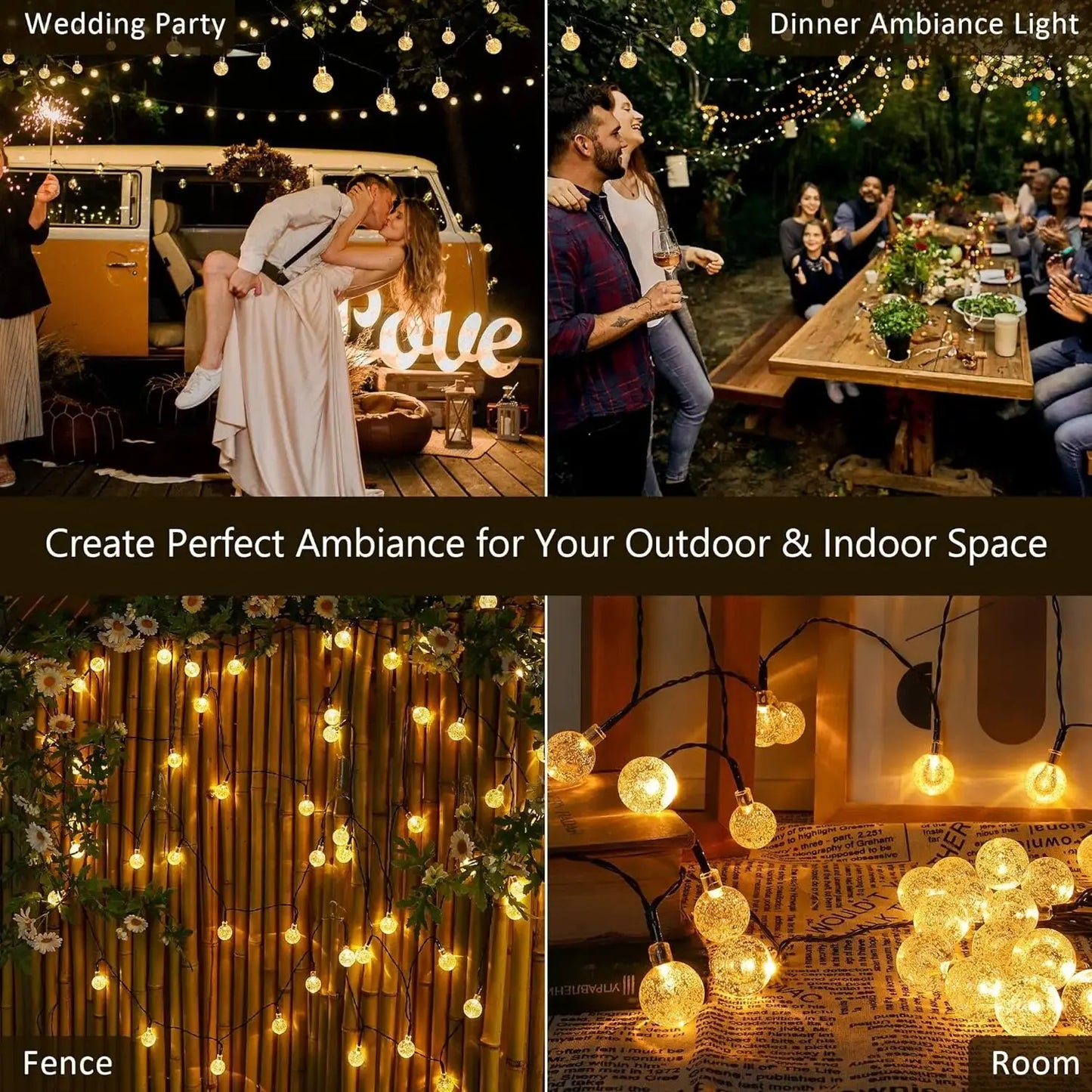 Solar Crystal Ball Fairy String Lights