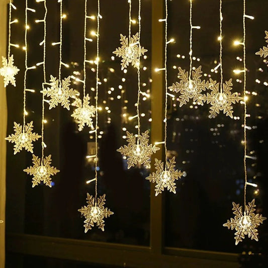 LED Snowflake Icicle Lights