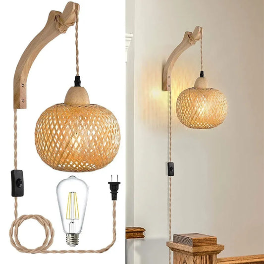 Bamboo Lantern Wall Lamp