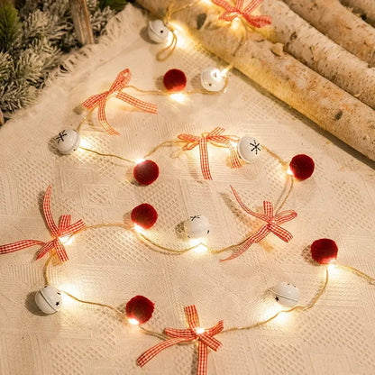 LED Christmas Garland with Pine Cones, Berries & Lights