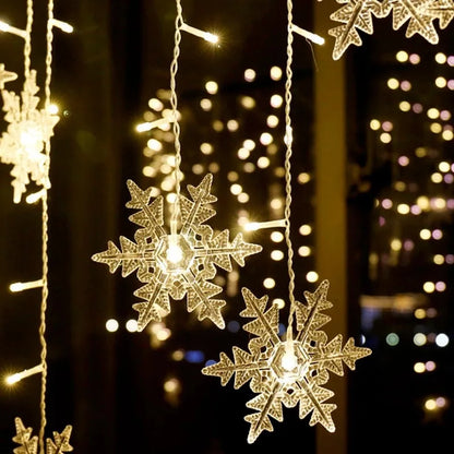 LED Snowflake Icicle Lights