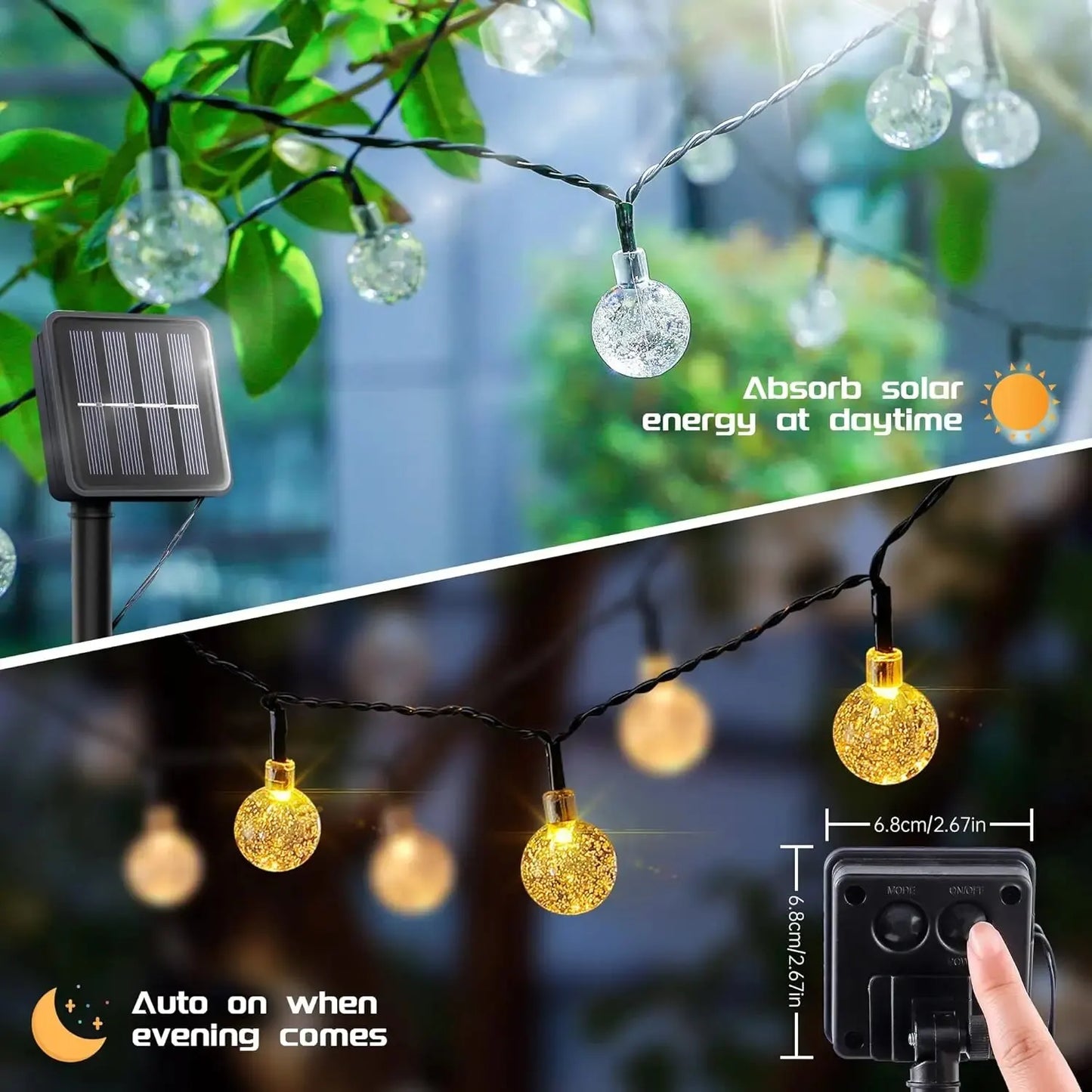 Solar Crystal Ball Fairy String Lights