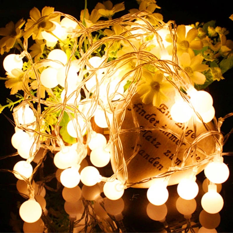 Battery Power Ball LED String Lights Garland Lights